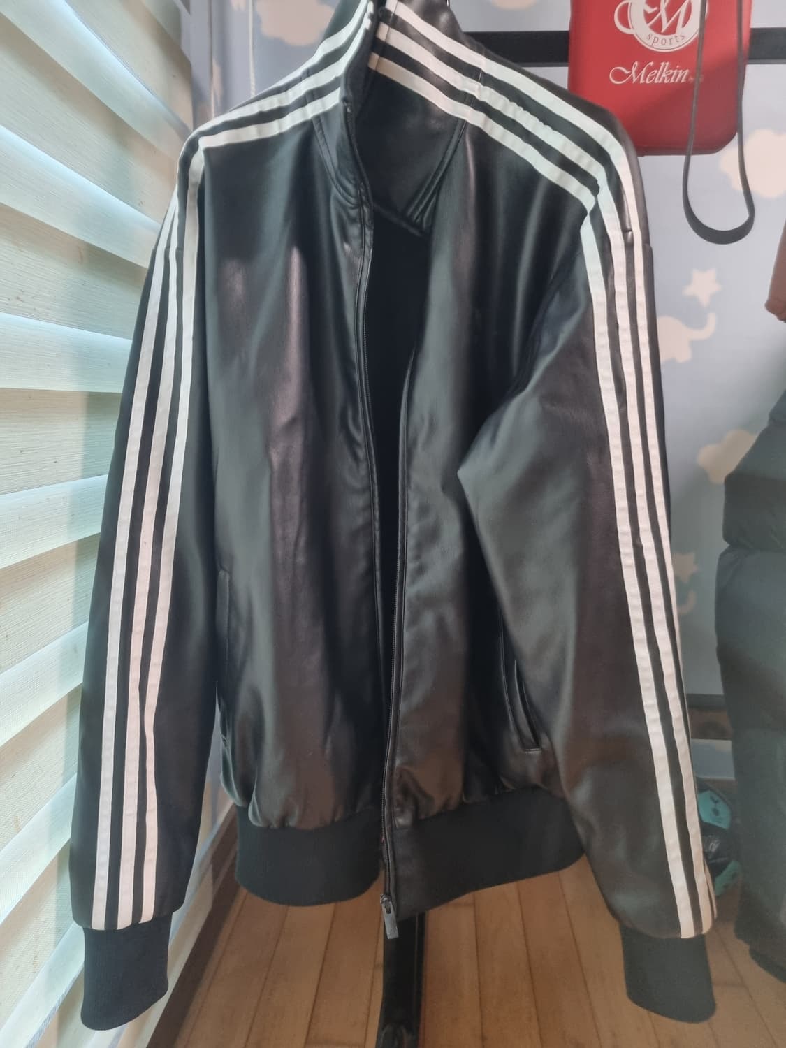 아디다스 포우 레더 아디컬러 3S 루즈 파이어버드 트랙수트 자켓 블랙  상품이미지1