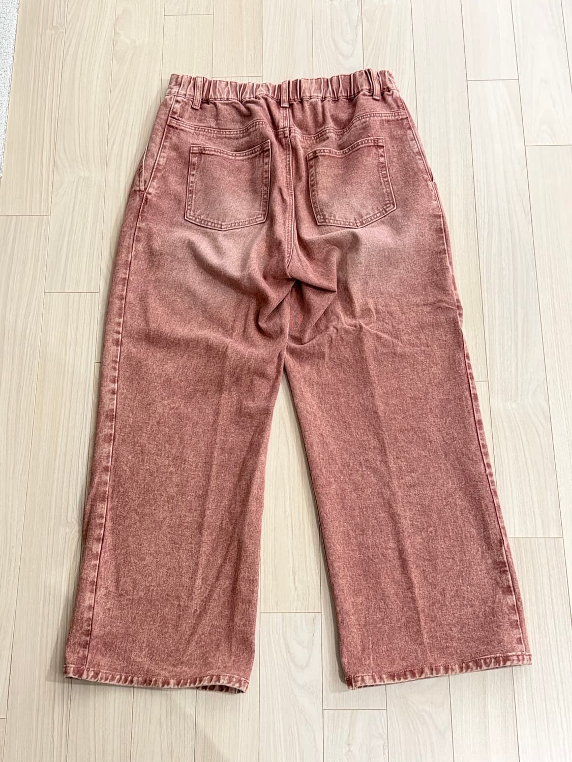 낫포너드 원턱 와이드 데님팬츠 워시드 핑크 상품이미지3