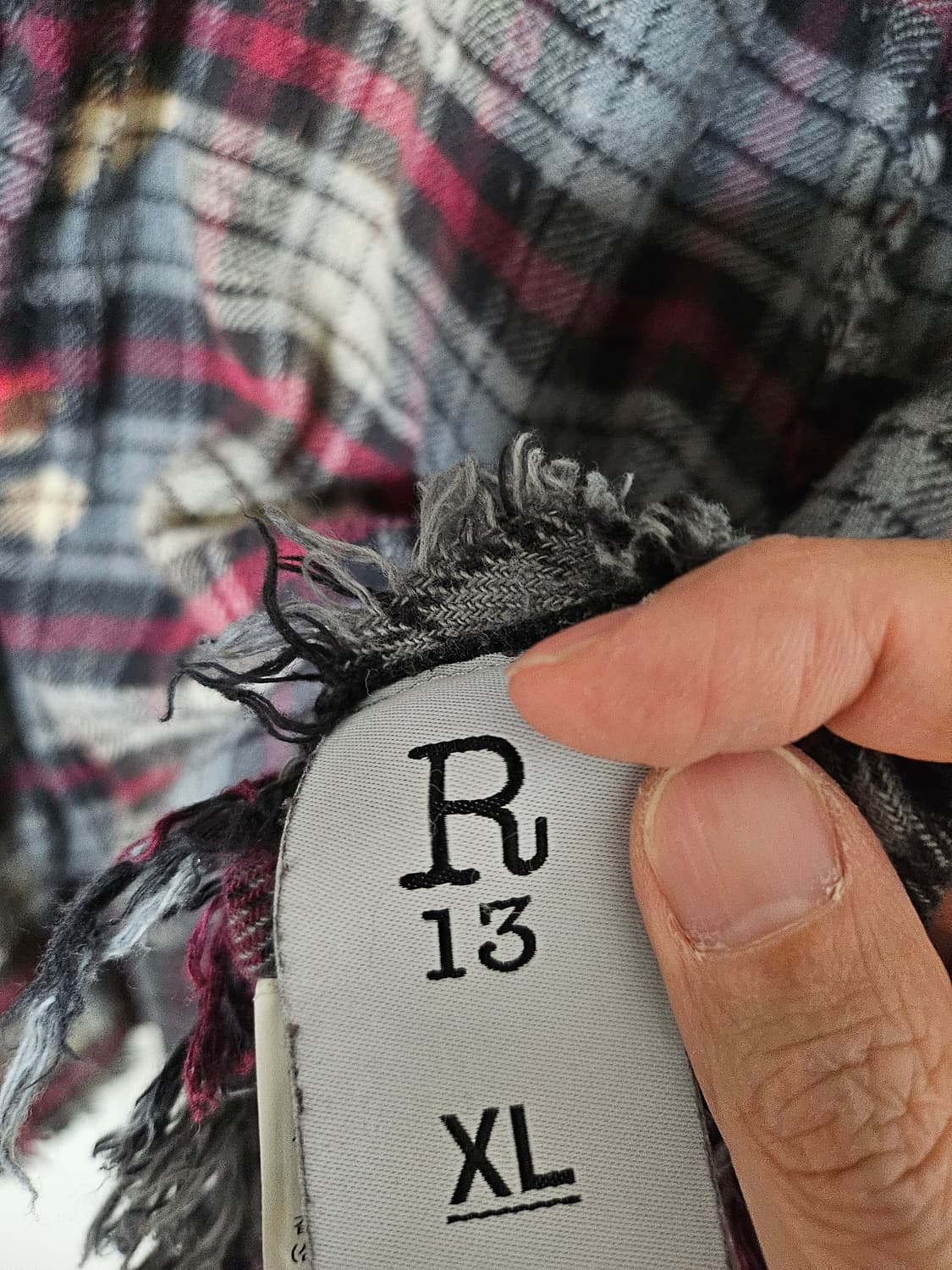 R13 BLEACHED SHREDDED SEAM SHIRT XL 상품이미지4