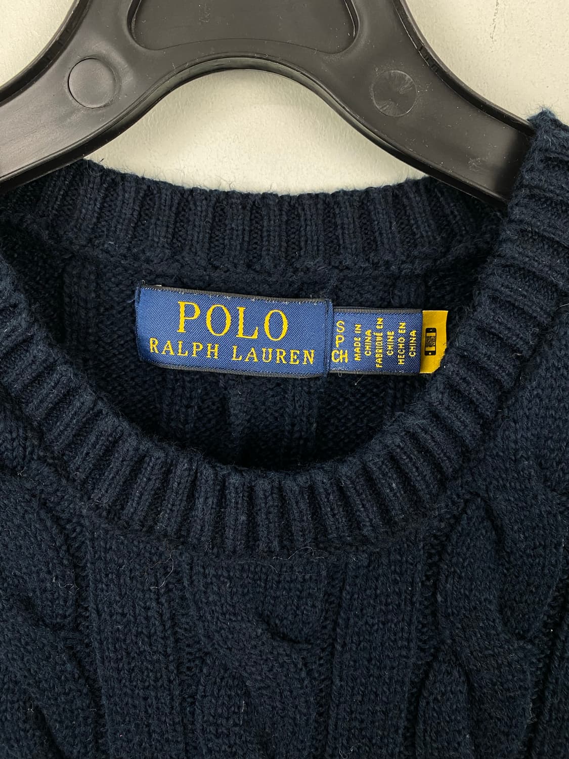 폴로 랄프로렌 네이비 꽈배기 니트 레드 포니 S 상품이미지3