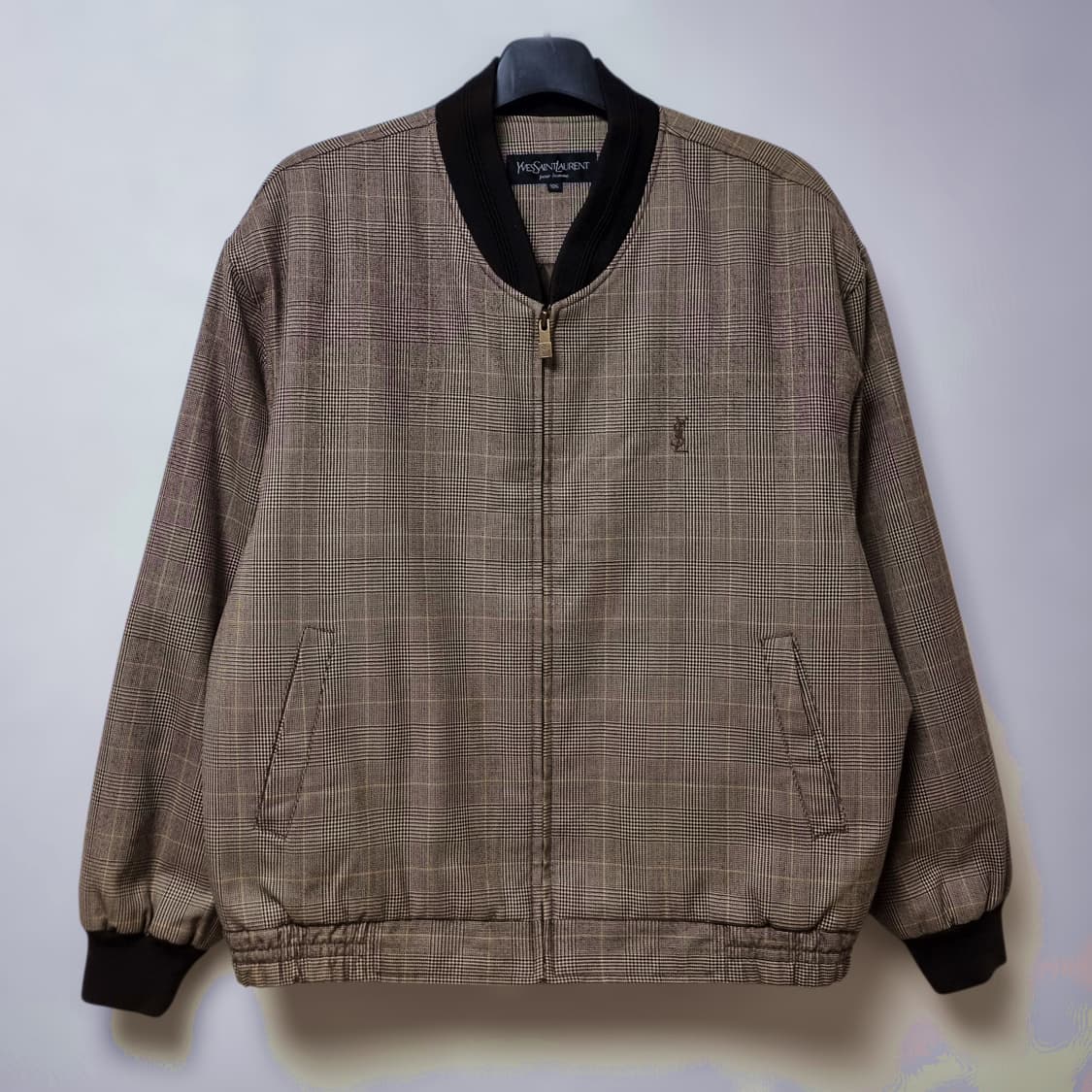 입생로랑 체크 블루종 자켓 105 상품이미지1