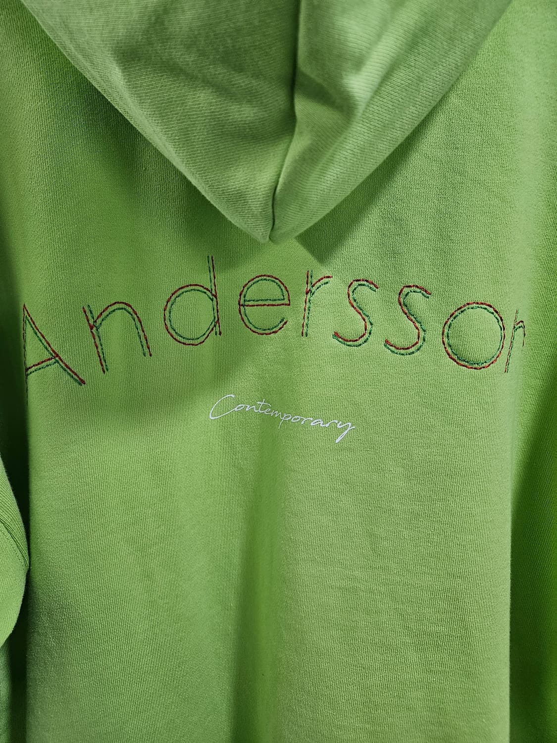 앤더슨벨 후드티 L 라임 상품이미지3