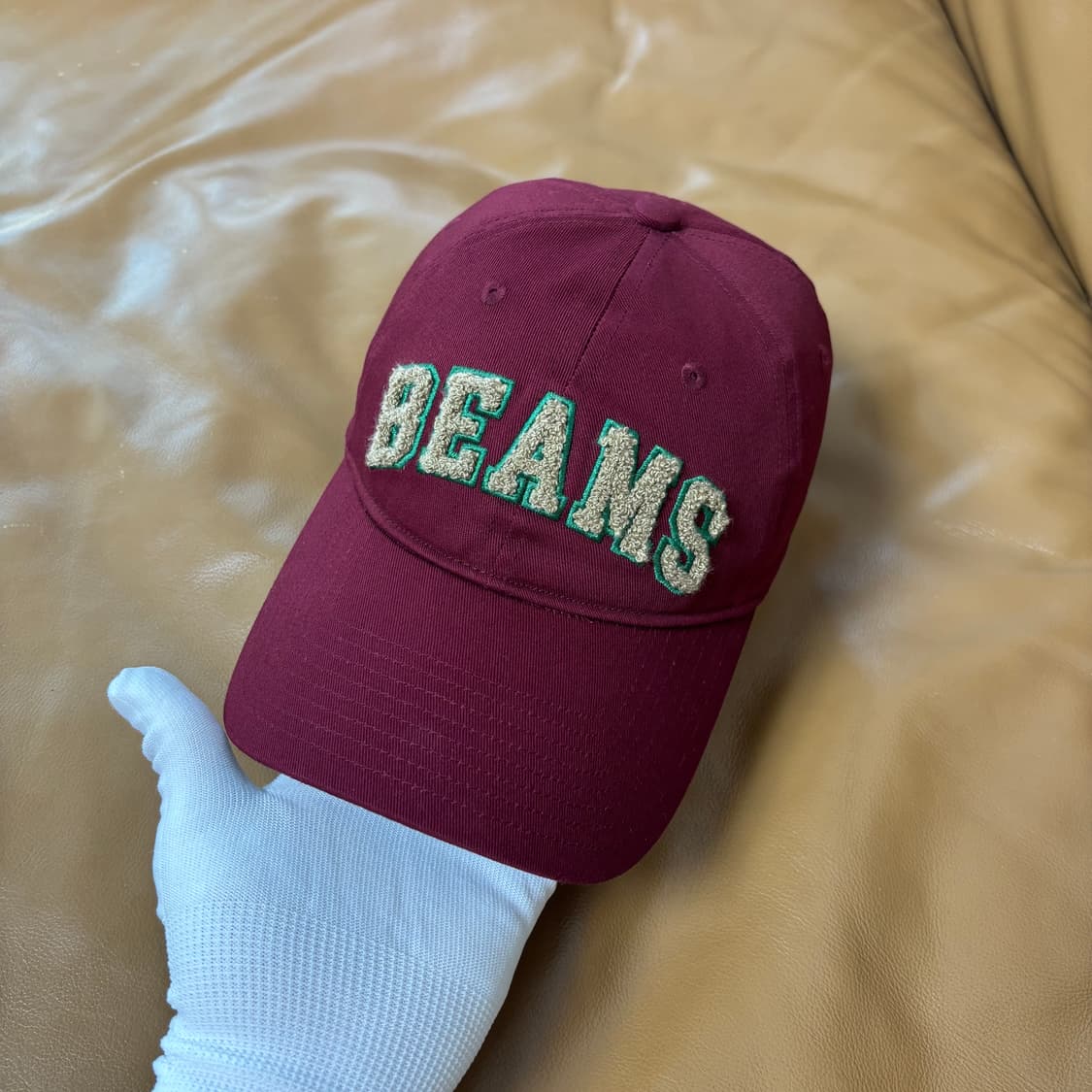 Beams 빔스 빔즈 6패널 볼캡 모자 워시드 버건디 상품이미지2