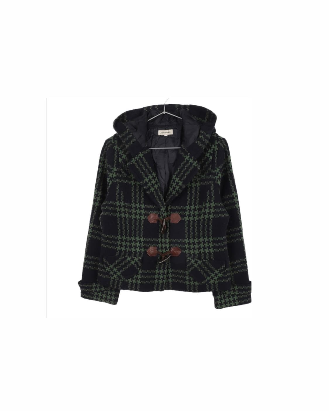 Chris montez 울 체크 더플 후드 자켓 상품이미지1