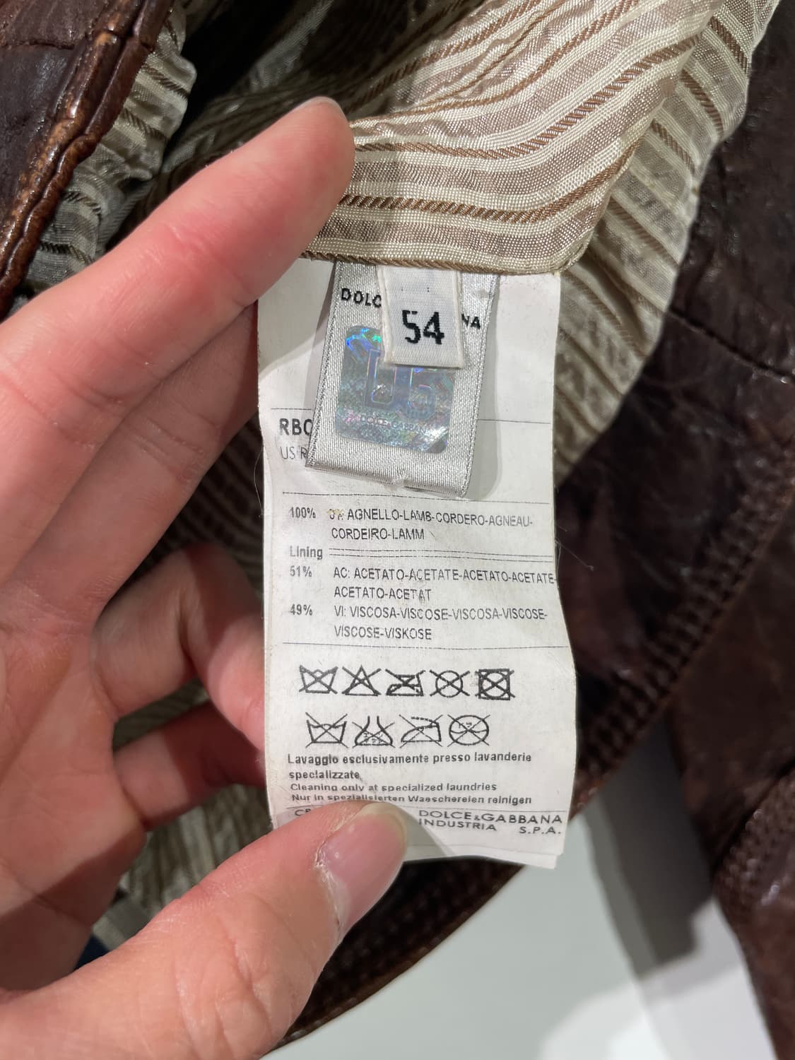 돌체 앤 가바나 브라운 글로시 아넬로 램 레더 자켓 상품이미지8
