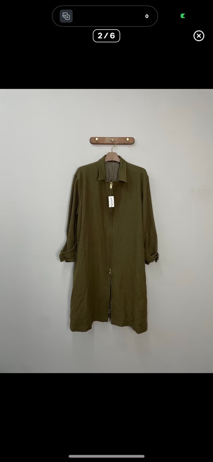 요지야마모토 카키 투웨이 롱 코트 A3345 상품이미지2