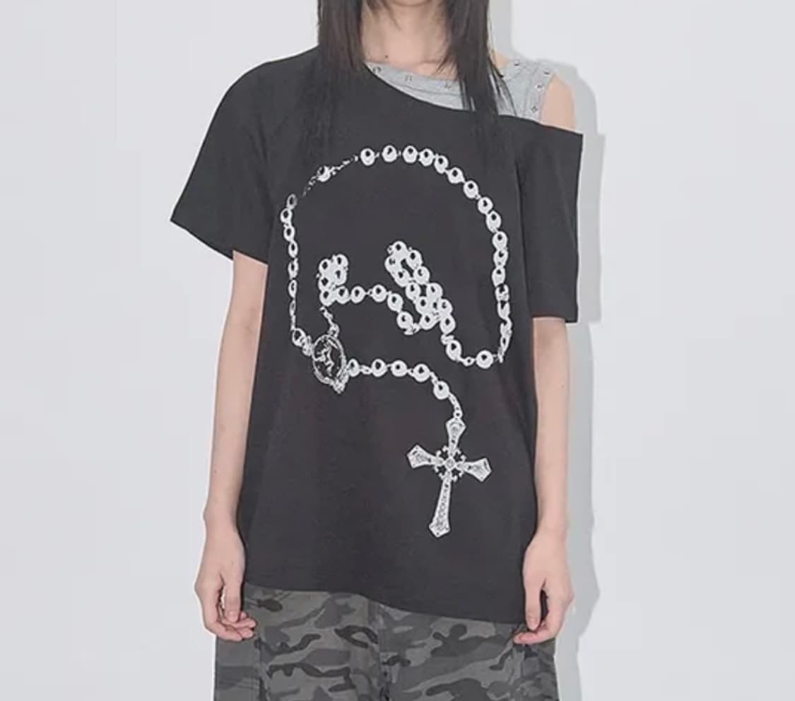 팬시클럽 로저리 노이어 티 (BLACK) 상품이미지1