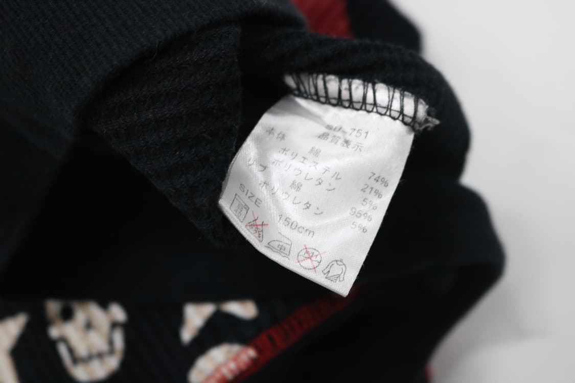 SAUCY 빈티지 펑크 스트라이프 피스 마크 와플 티셔츠 (150) 상품이미지10