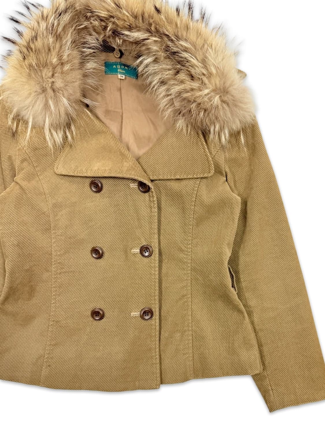 빈티지 ASPRI 라이트 브라운 더블 하프 코트 상품이미지3