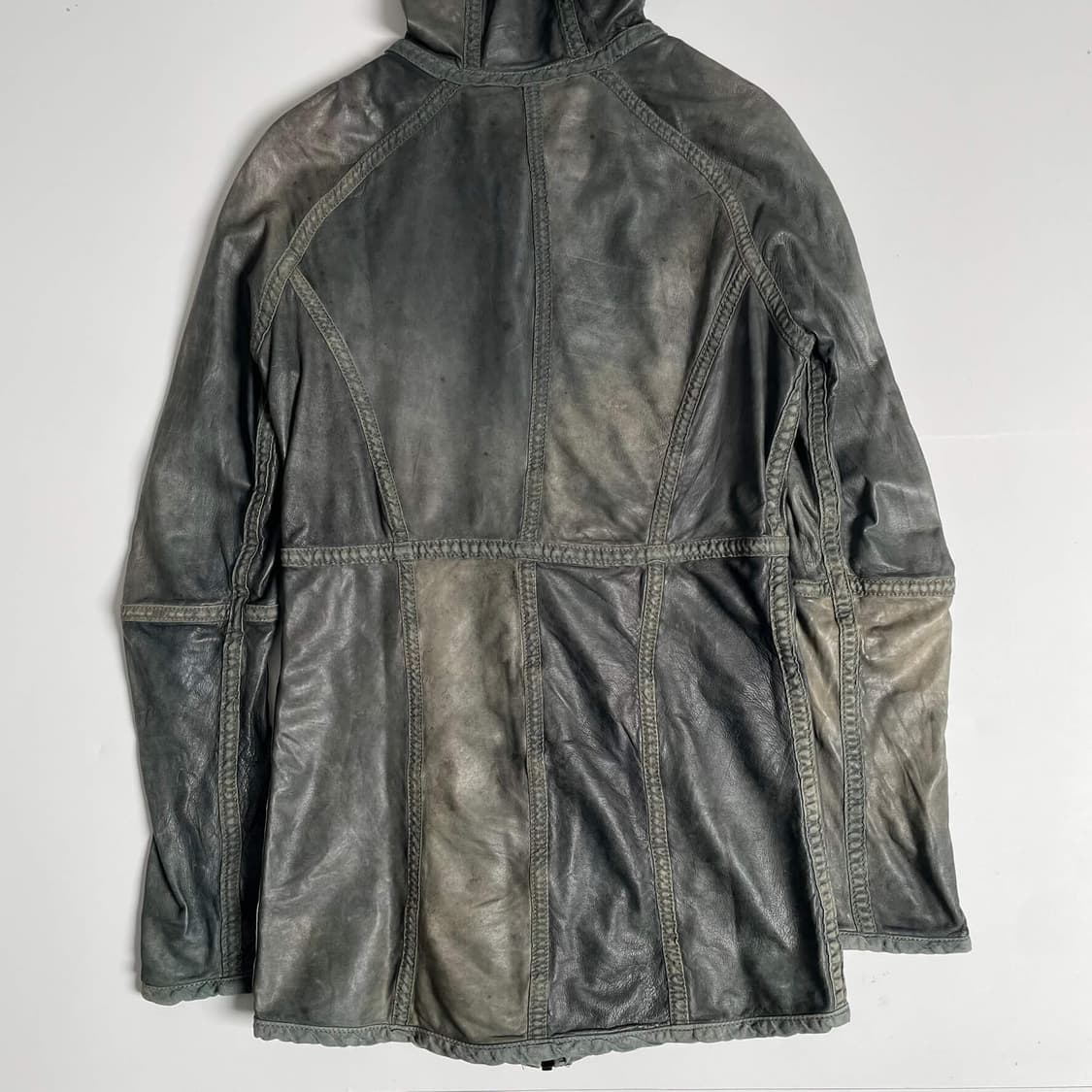 Christian peau 레더 블럭 집업 후드 상품이미지9