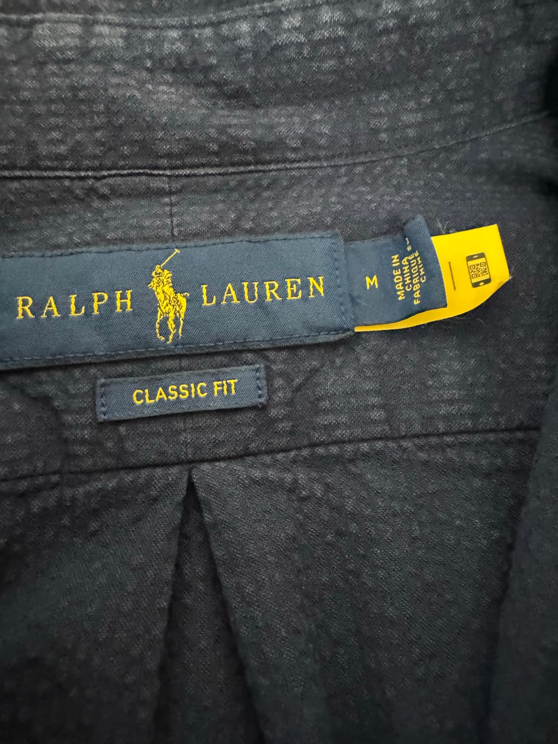 폴로 랄프로렌 시어서커 네이비 셔츠 큐알정품 상품이미지3