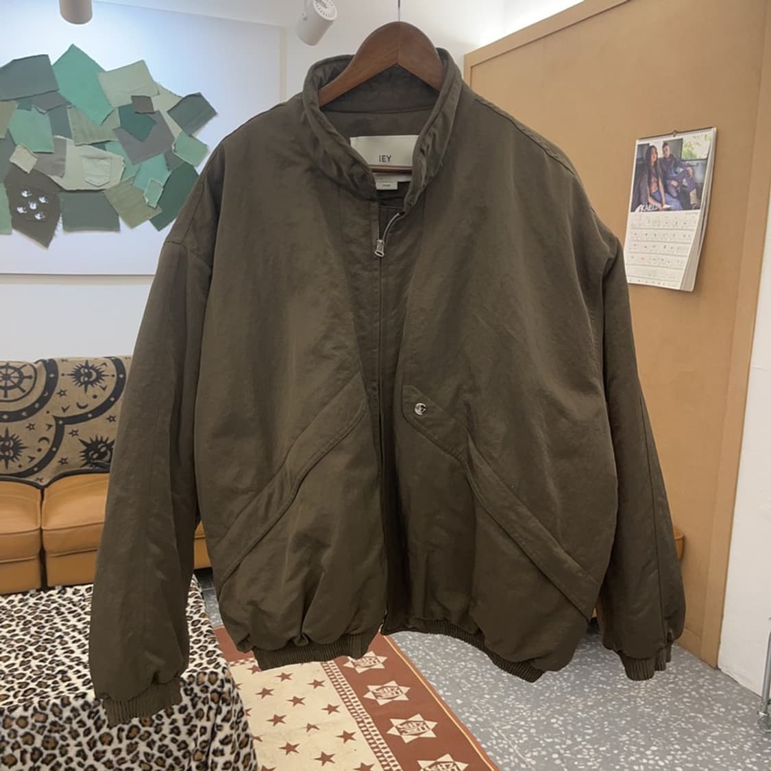 이에이 모던 캐주얼 오버핏 말차카키 항공점퍼 자켓 L C09096 상품이미지3