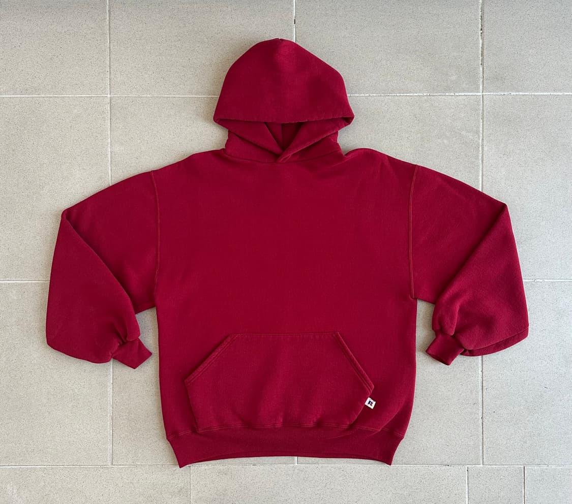 90s 빈티지 러셀 후드 버건디 L USA 상품이미지1