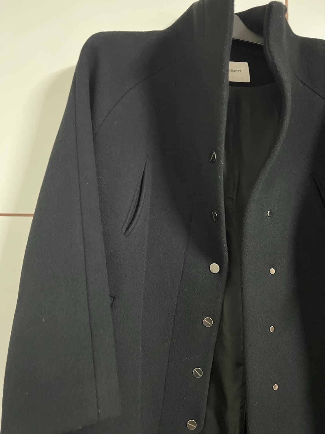 [쓰리투에이티]하이넥 울코트 블랙 S사이즈 상품이미지7
