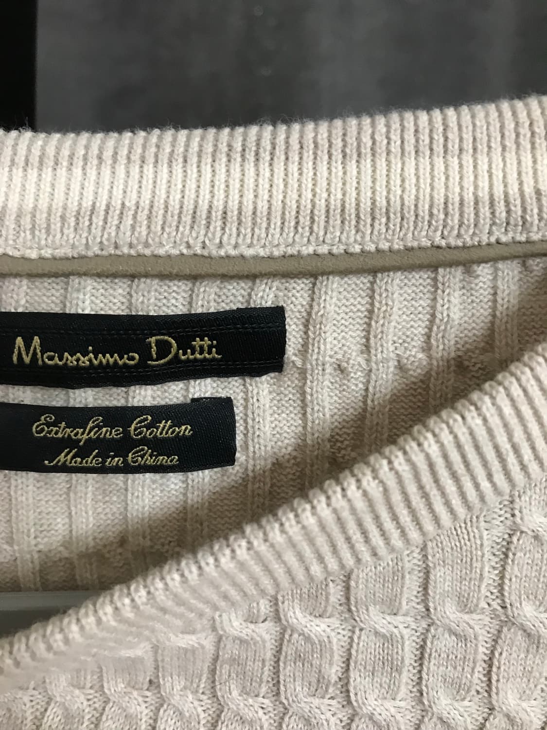 마시모 두띠 Massimo Dutti 엑스트라 파인 코튼 니트 L 상품이미지3