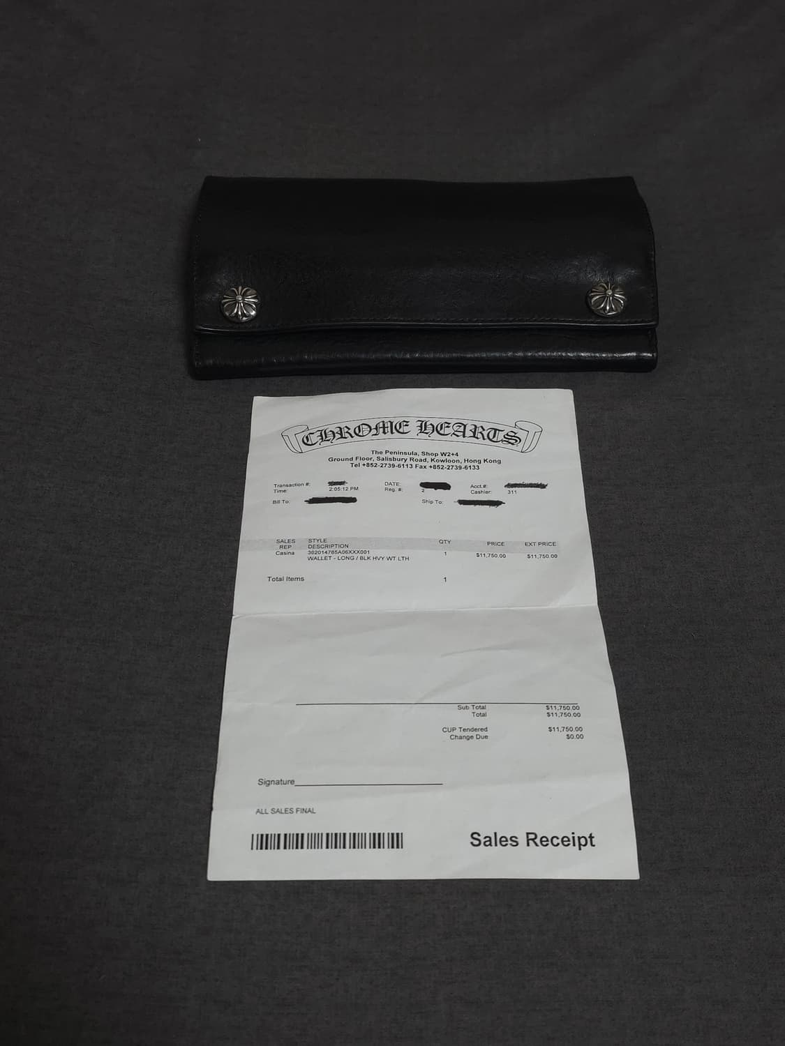 [OS] 크롬하츠 크로스버튼 헤비레더 장지갑 블랙 상품이미지1