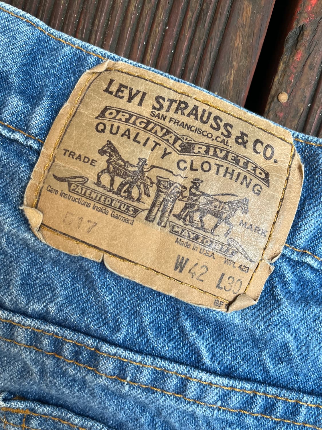 1990s USA Orange Tab Levis 517 Jeans 상품이미지6