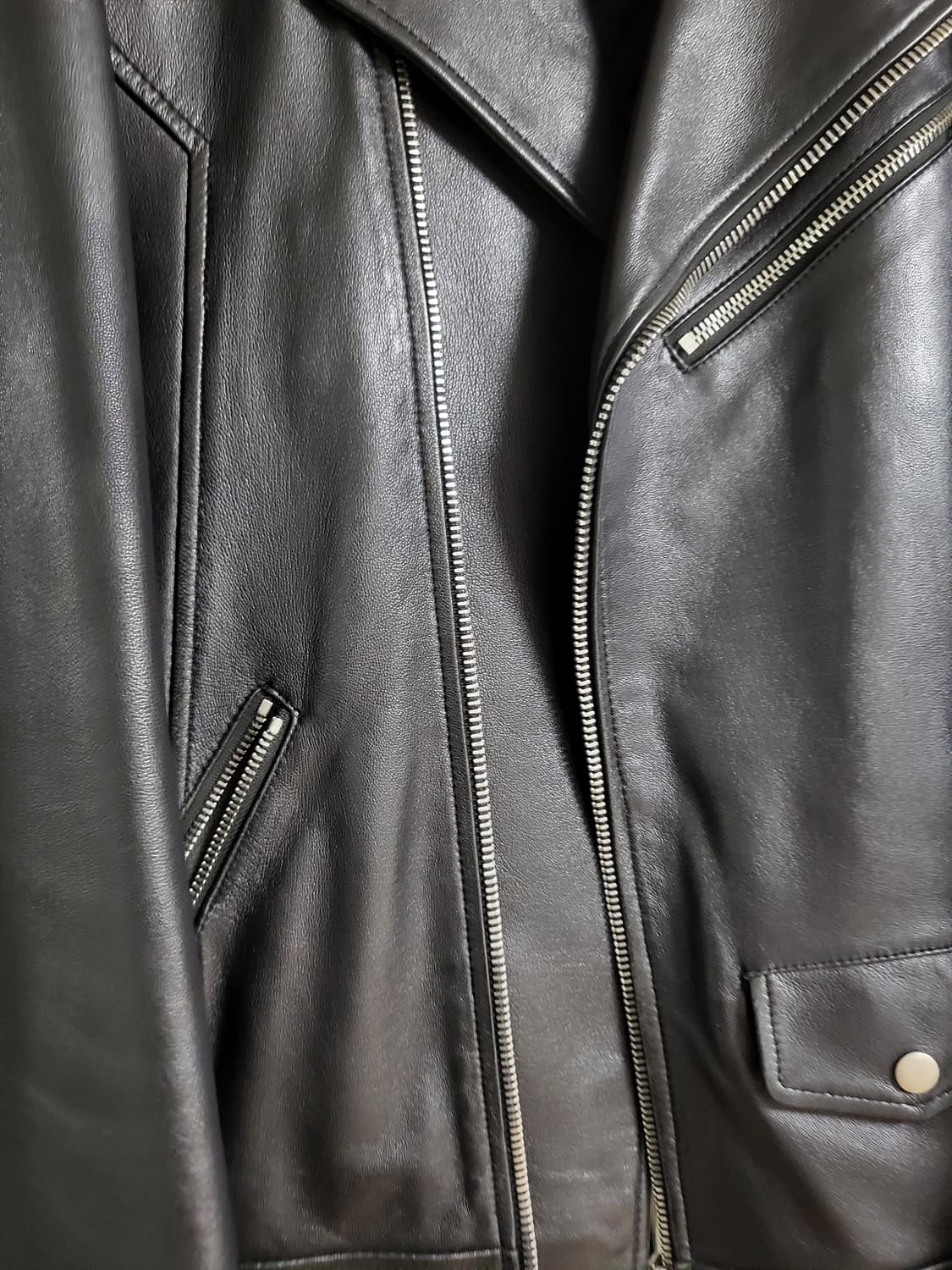 느와르라르메스 레더 라이더자켓 블랙48 상품이미지3