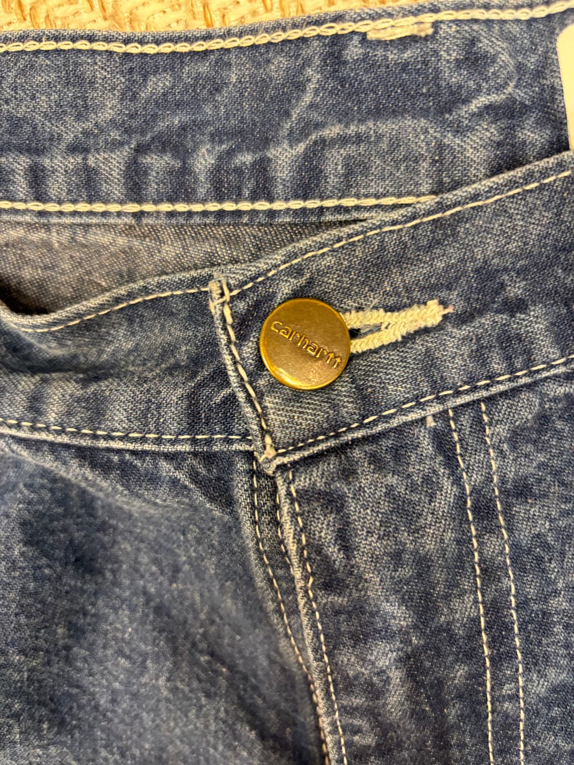 칼하트 싱글니 가죽탭 덩거리핏 데님 상품이미지2