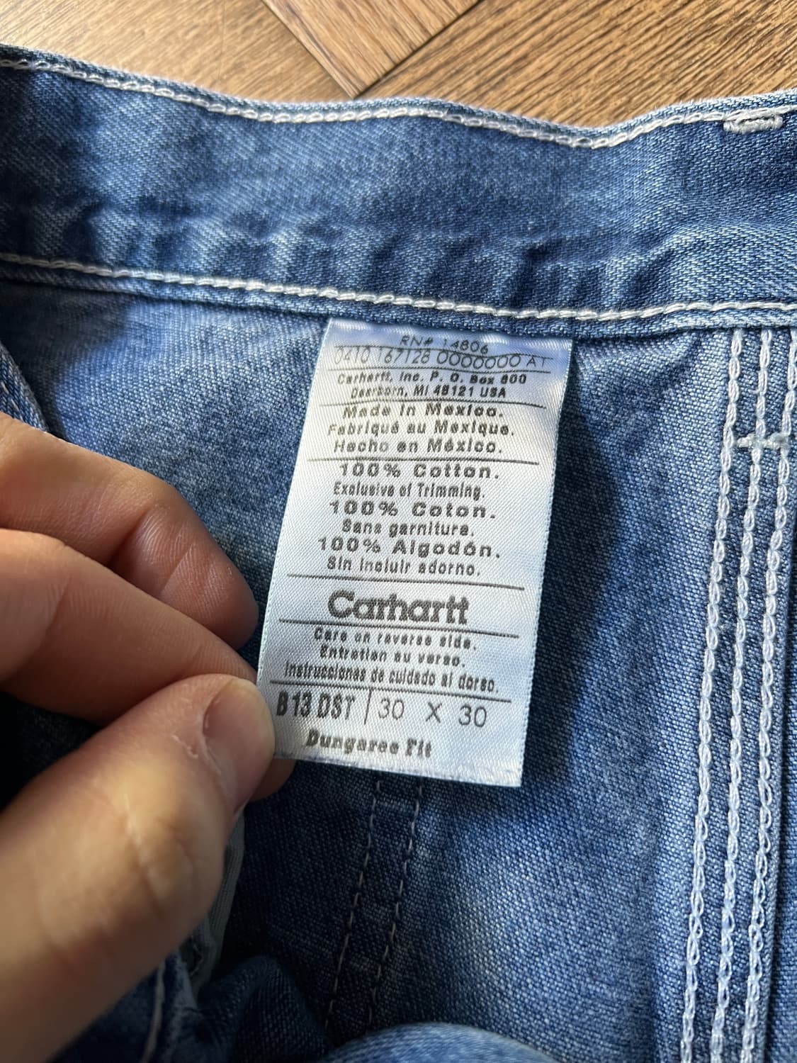 [30]칼하트 USA 더티워싱 싱글니 카펜터 워크 데님 팬츠 상품이미지4