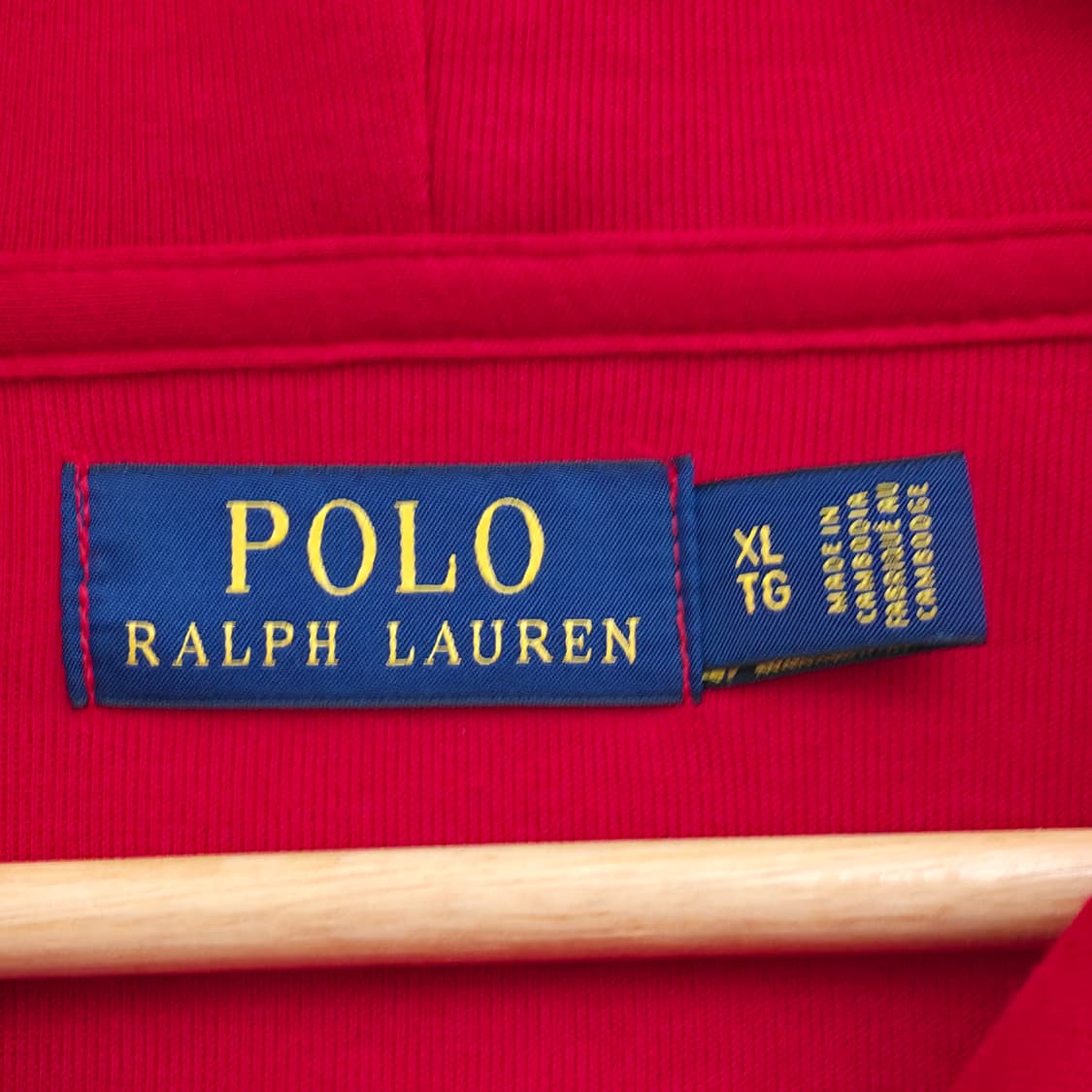 [XL] 폴로 랄프로렌 체크 로고 패치 레드 후드 집업 상품이미지5