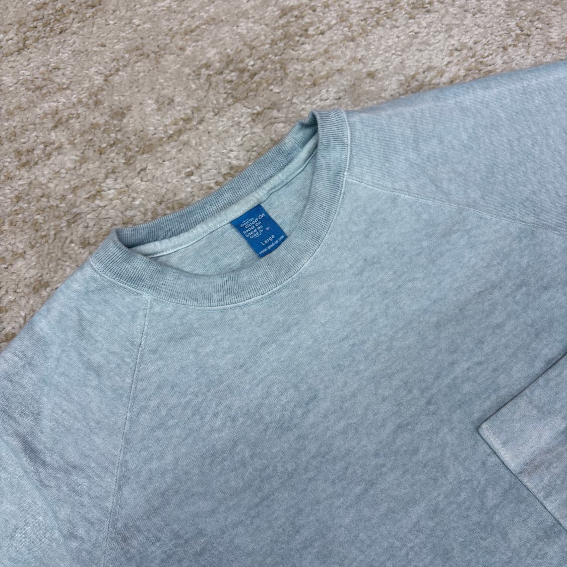 [L] 굿온 Good On 워싱 롱 슬리브 포켓 티셔츠 상품이미지2