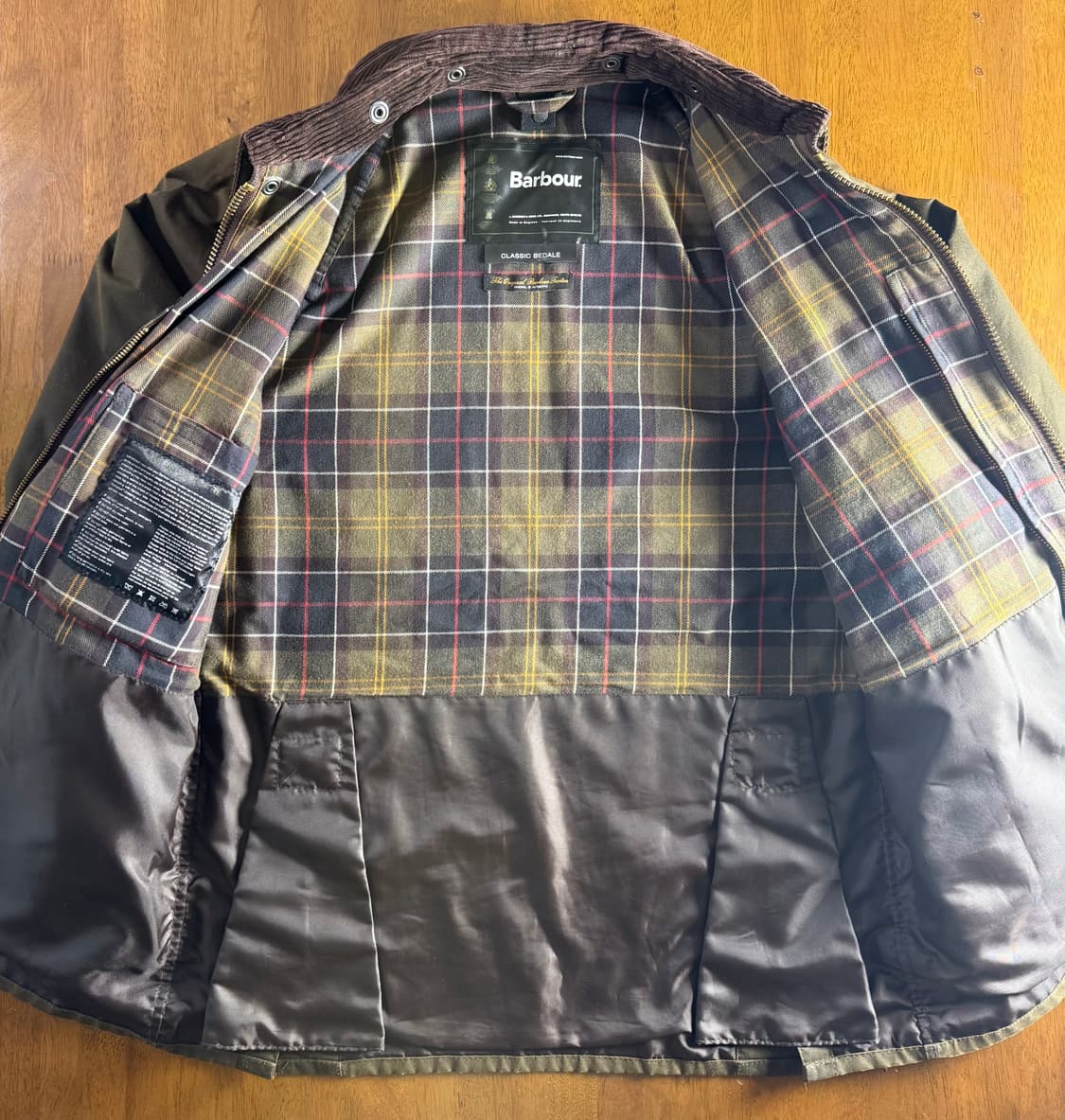Barbour 클래식 비데일 왁스 자켓 올리브 C34 영국제 상품이미지2