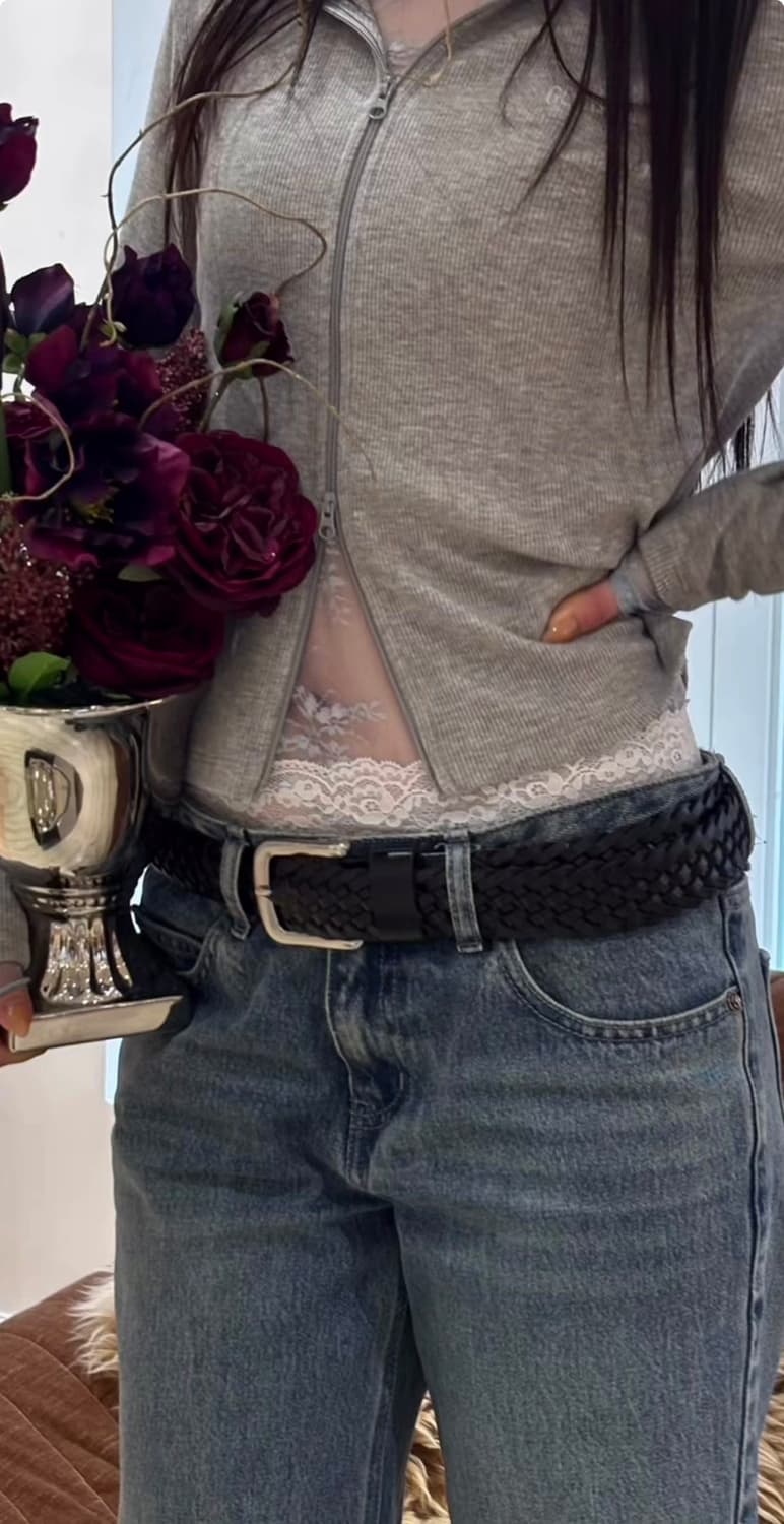 글로니 G CLASSIC BRAIDED BELT (BLACK) 상품이미지2