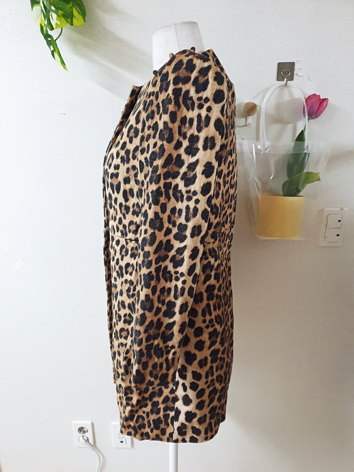 자라 애니멀프린팅 미들자켓 77 브라운호피 L 상품이미지6