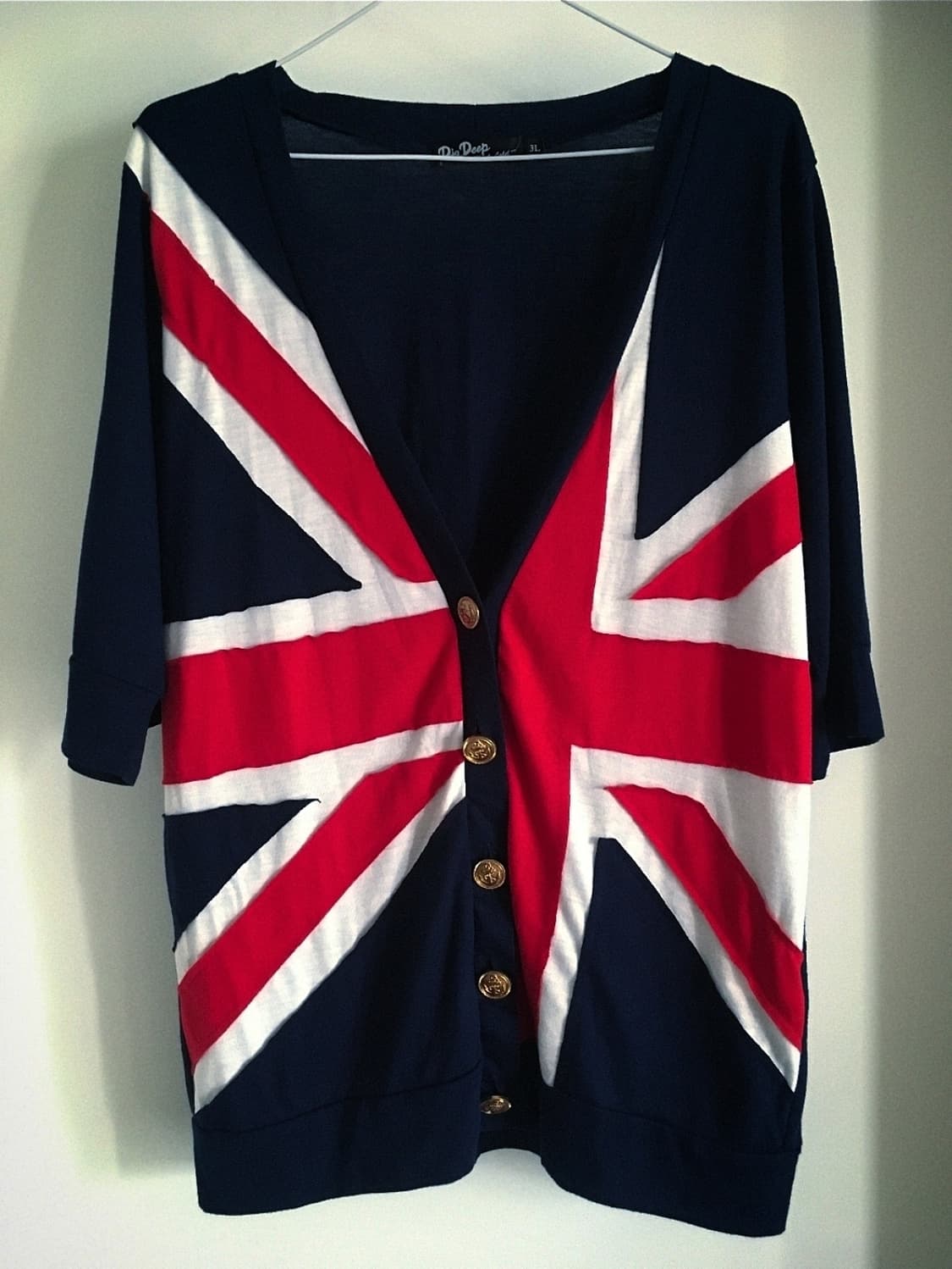 펑크st 성조기 패턴 7부 가디건 상품이미지4