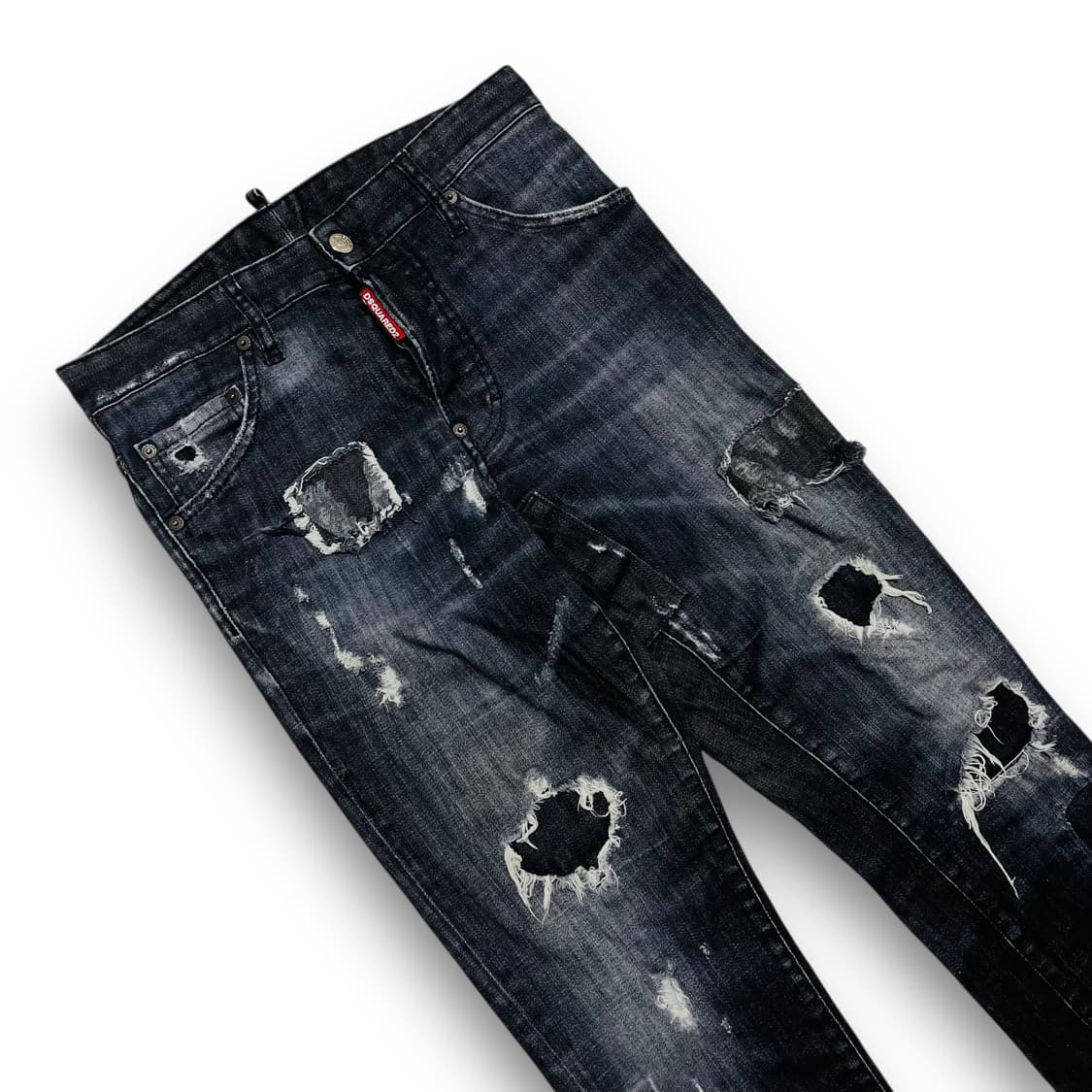 디스퀘어드2 펀칭 다크 패치 디스워싱 블랙 진 상품이미지2