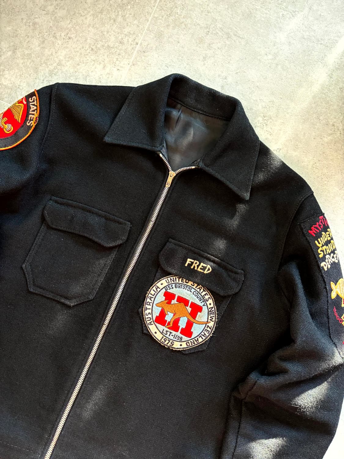 70s 미 해군 USS 수베니어 울 자켓 100 상품이미지2