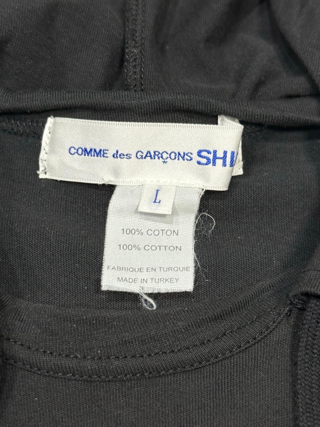 꼼데가르송 후드 결합 레이어드용 후드티 반팔 티셔츠 상품이미지3