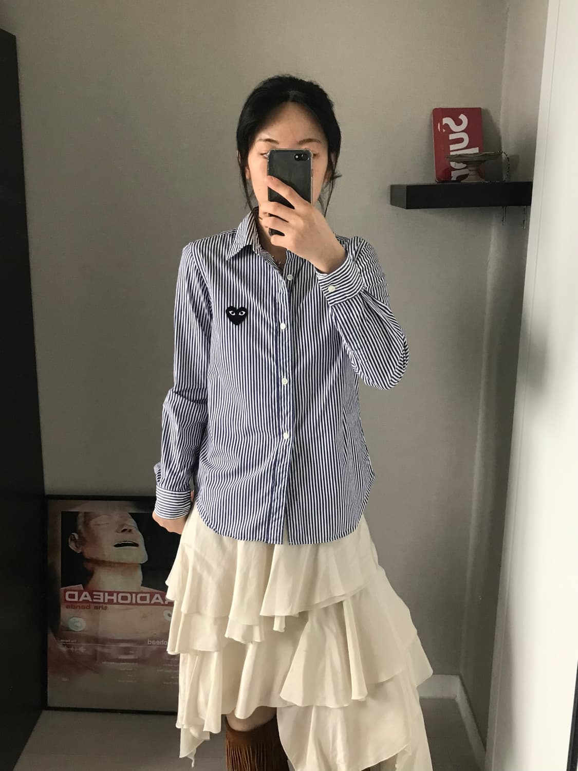 꼼데가르송 블랙 와펜 스트라이프 셔츠 상품이미지4