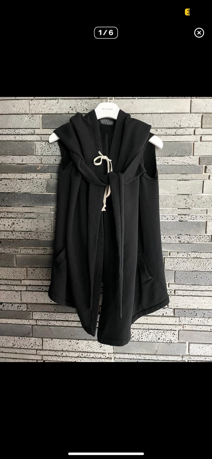 릭오웬스 후드 베스트 조끼 S 상품이미지1