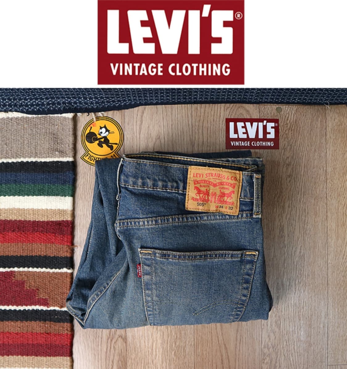 LEVIS 리바이스 505 워싱 가공데님 34사이즈  상품이미지1