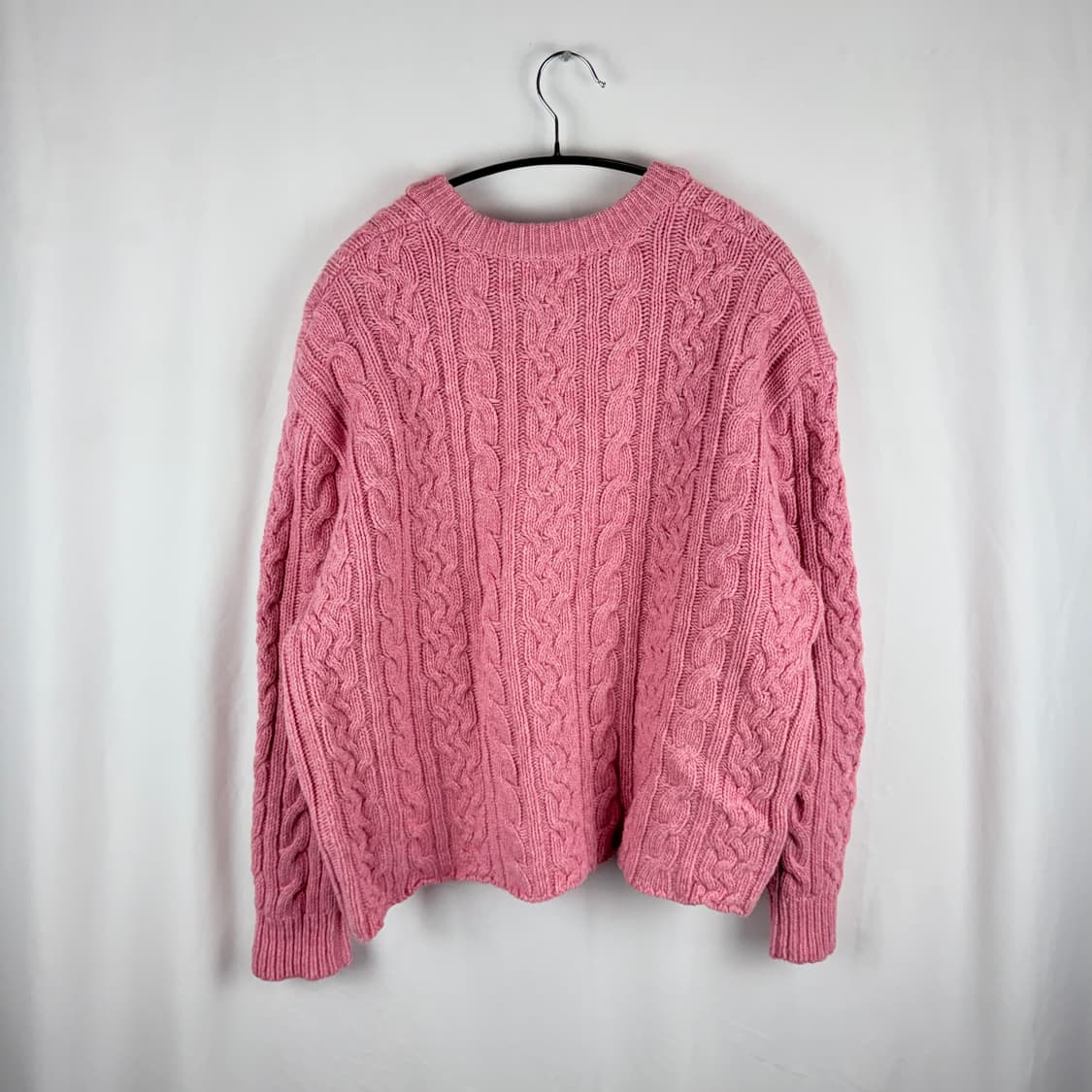 (F) 스튜디오톰보이 울 케이블 꽈배기 니트 핑크 상품이미지6