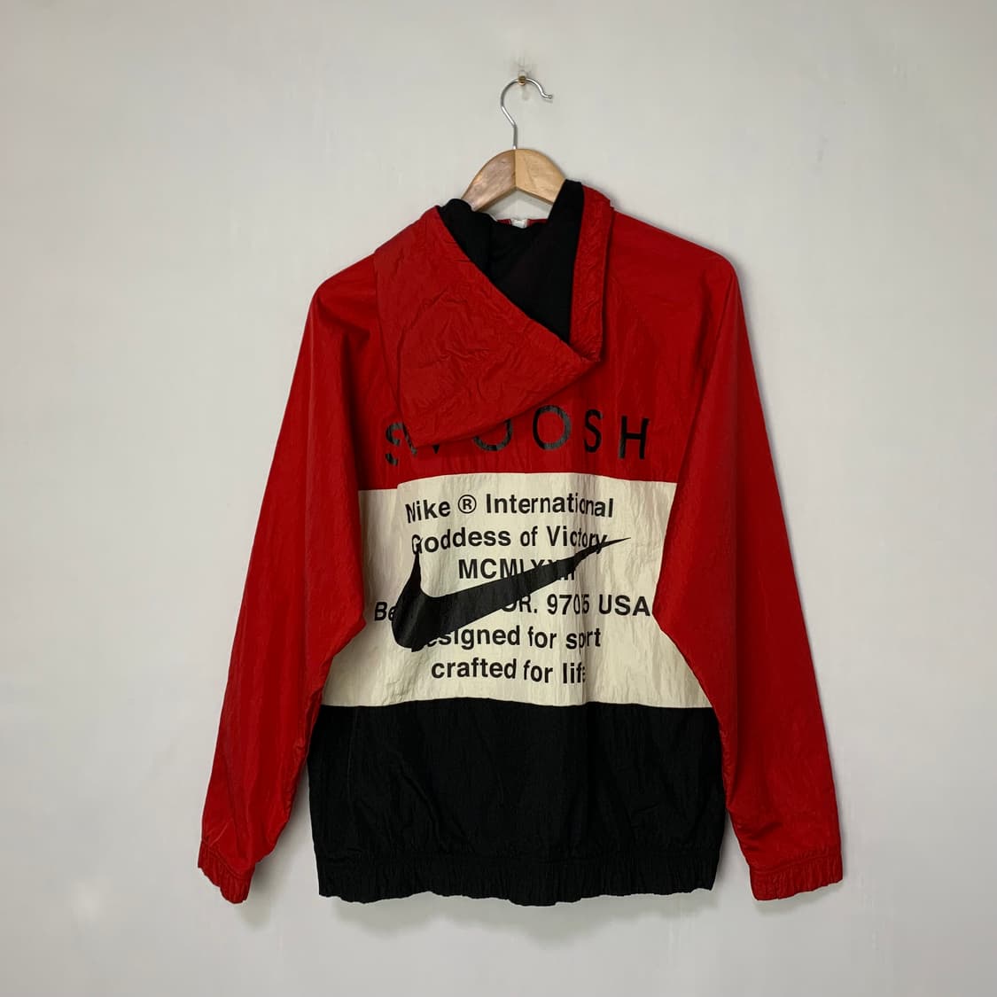 나이키 바람막이 자켓 레드/블랙 빈티지 남녀공용 M 상품이미지4