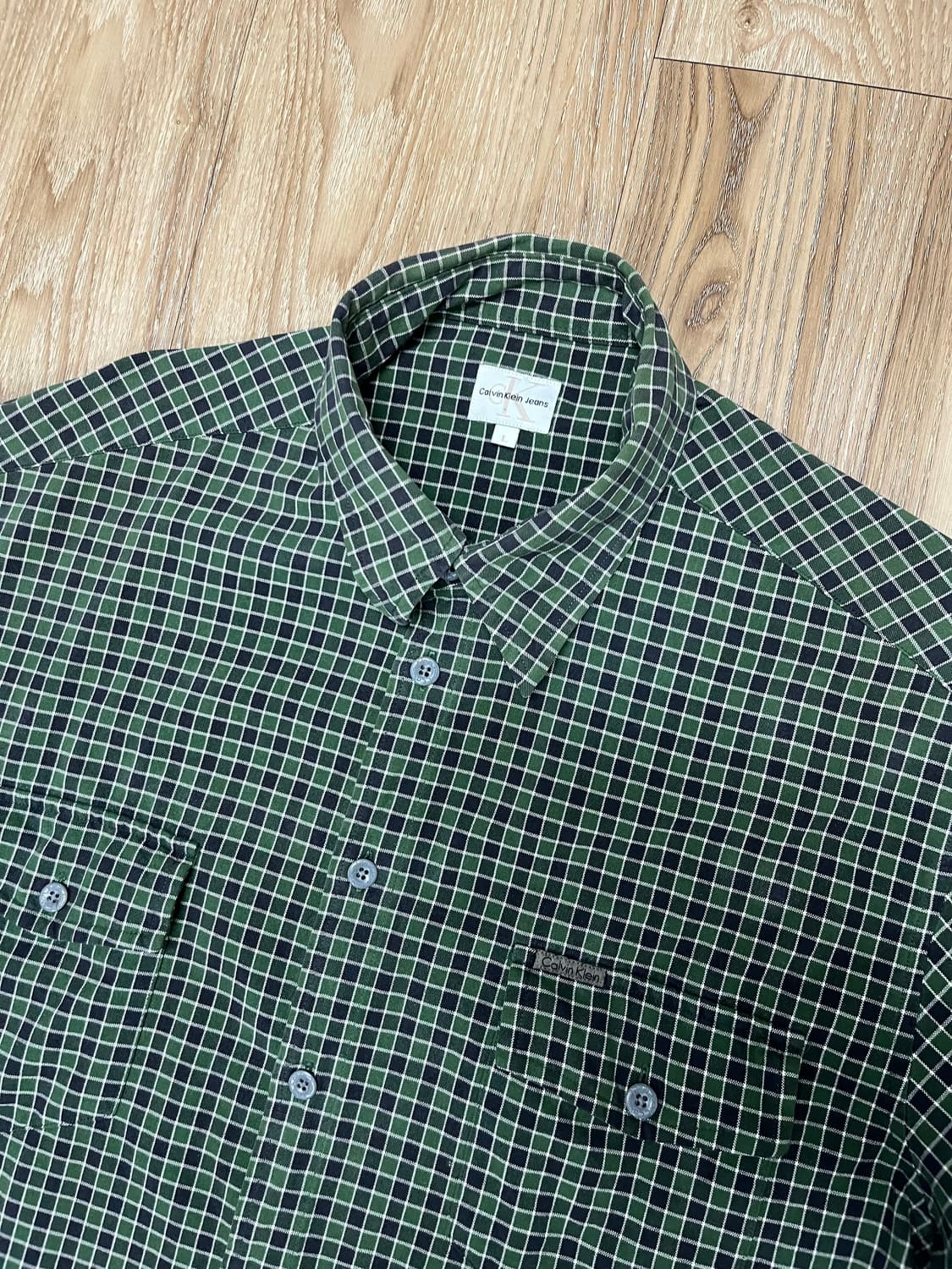 캘빈클라인 포켓 체크 셔츠 105 상품이미지2