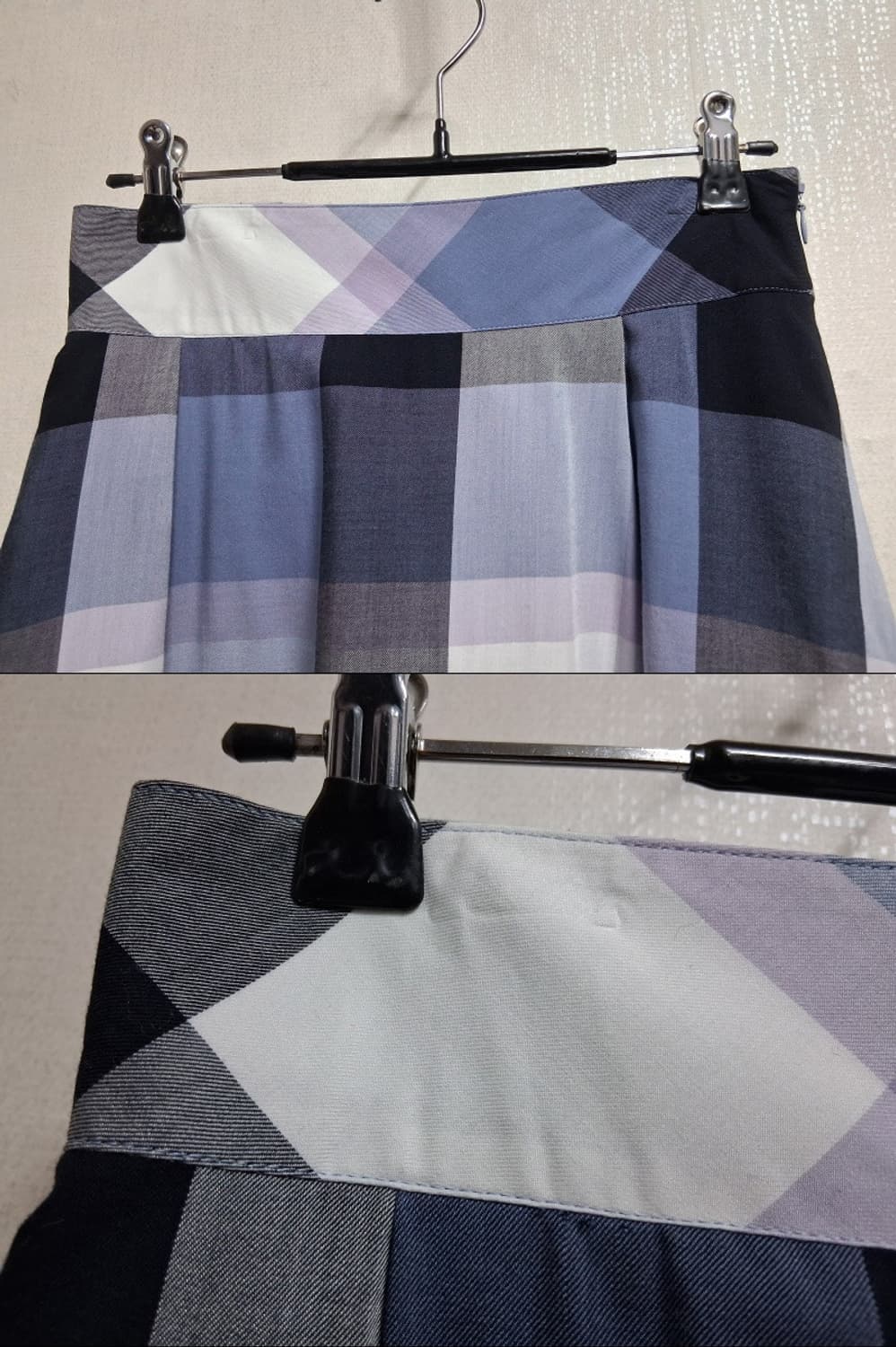 BLUE LABEL CRESTBRIDGE 블루 네이비큰체크 롱스커트 36 상품이미지4