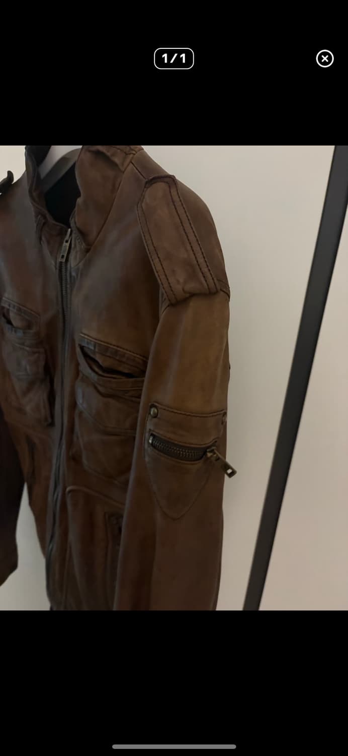 빈티지 가죽자켓 브라운 상품이미지4