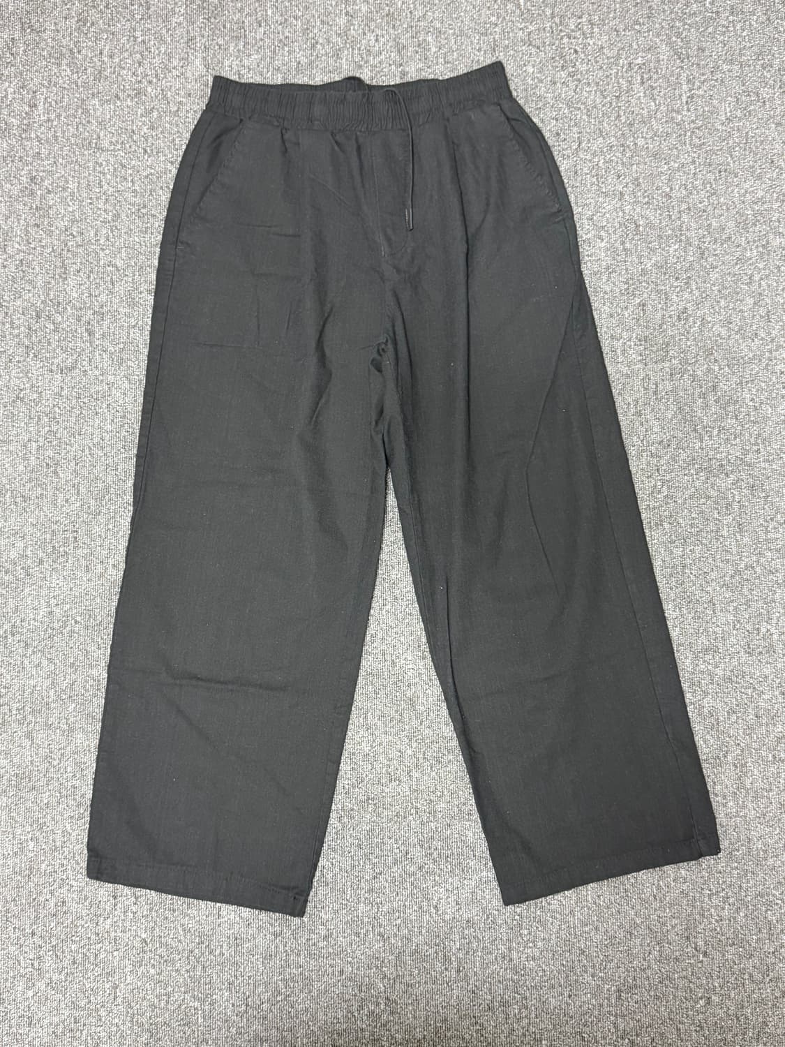 라퍼지스토어 린넨 와이드 팬츠 블랙 상품이미지1