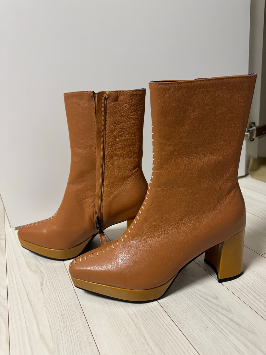 마뗑킴 스티치 real leather 부츠 상품이미지2