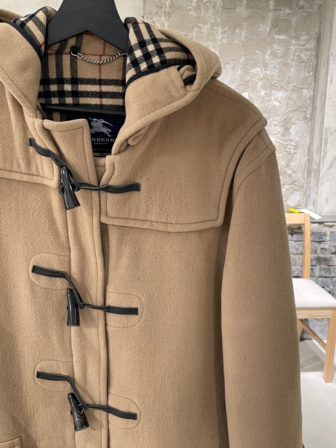 버버리 베이지 스페셜리티 울 후디 더플 코트 상품이미지3