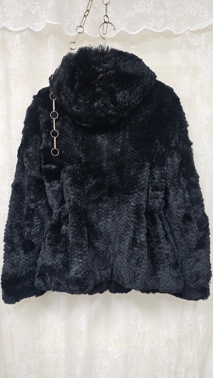 크레송 블랙 퍼 후드 자켓  상품이미지4