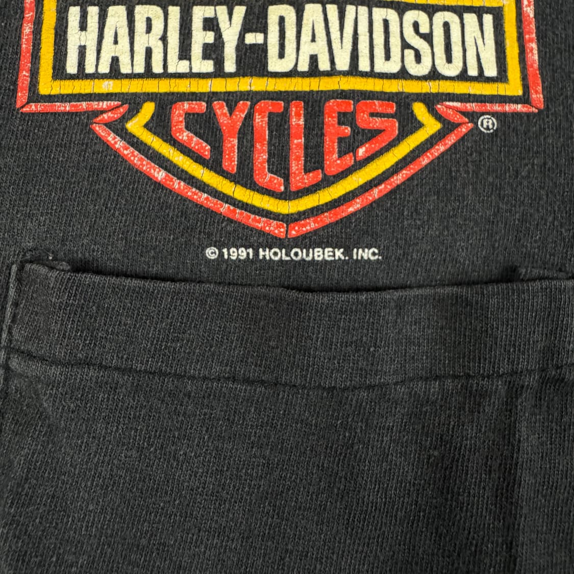 빈티지 90s Harley Davidson 할리데이비슨 포켓 로고 티셔츠 상품이미지5