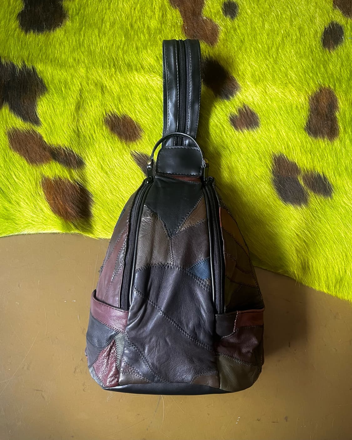 Real Lamb Leather Patchwork 3-Way Bag 상품이미지4