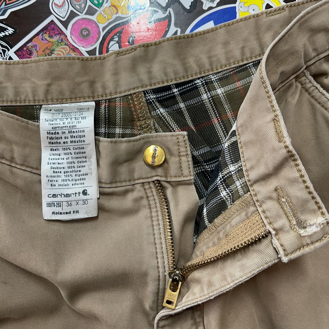 칼하트 플란넬 라인드 카펜터 팬츠 36 상품이미지7