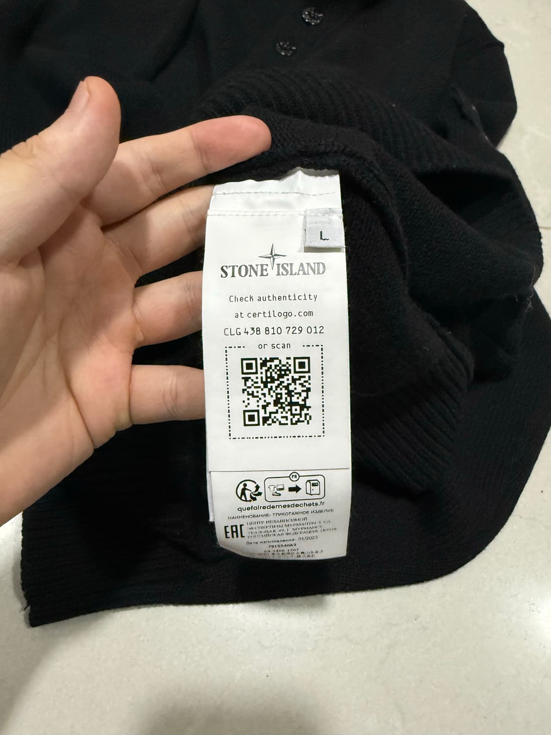 [당일출고,L사이즈] 스톤아일랜드 램스울 반집업 니트 상품이미지4