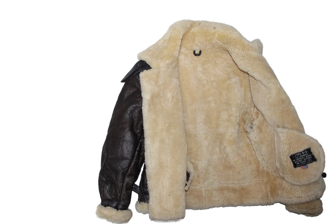 1990s USA 쉽스킨 B-3 폭격기 무스탕 시어링 자켓 상품이미지5